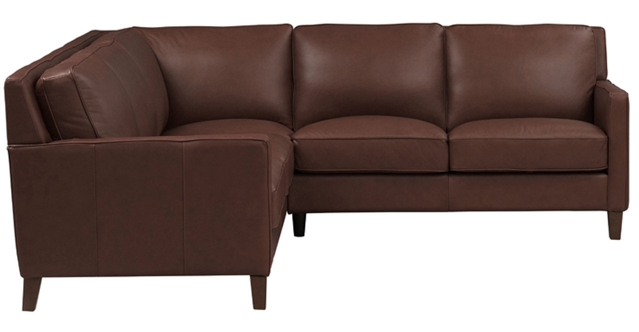 Ashby Leather Sectional Collection, Caramel Brown